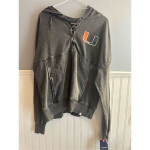 Miami Hurricanes women’s hooded light sweatshirt NEW size M